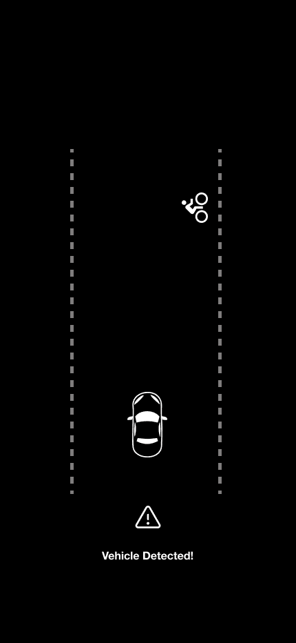 Third detection concept showing vehicle position in a simplified road.
