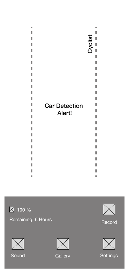 Early Detection wireframe with road view and ride controls.
