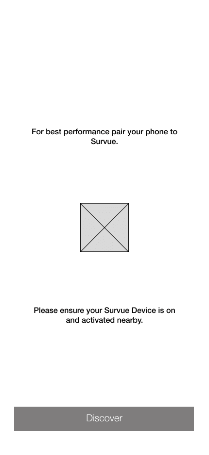 Early Welcome wireframe with device discovery action.